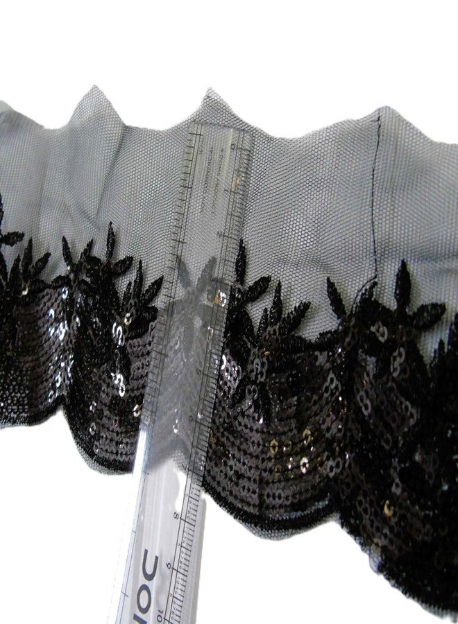 Strala Black Color Laces for Dresses, Sarees, Lehenga, Suits, Bags, Decorations, Borders, Crafts and Home Décor,Blouse (3mtr) Design-497 - Image 3